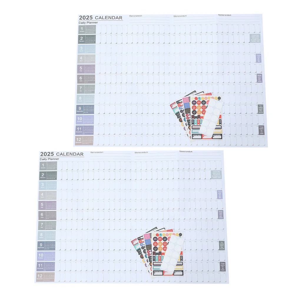 

2Sets Wall Calendars 2025 Yearly Calendar Office Schedule Large Monthly Full Year Wall Planner Monthly Calendar
