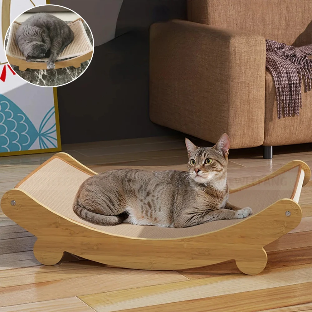 

Cat Scratcher Sisal Wooden Wear-resistlant Scratching Board Cozy Cats Lounge Can Be Used for Sleeping Cat Supplies and Pet Toy