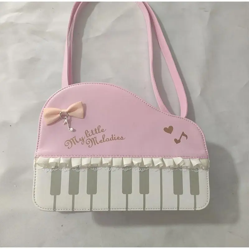 Polka Dot Piano Key Umhängetasche, große Handtasche in Kontrastfarbe, Y2k JK Mädchen-Aktentasche, Damen Wave Point Bowling-Einkaufstasche – Detail 32