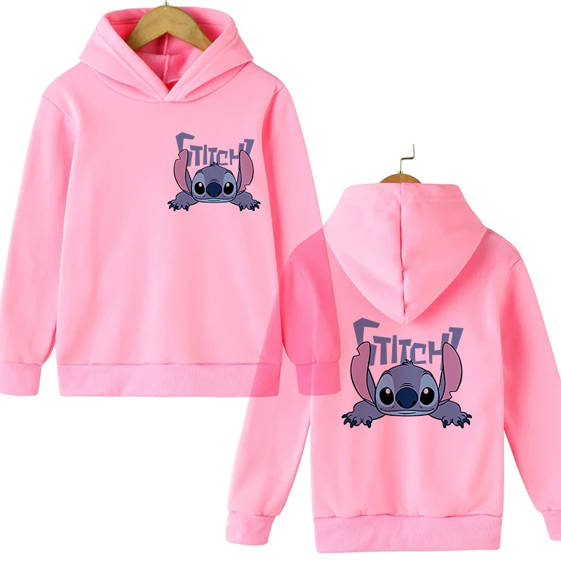 Hoodies Y2k Anime Stitch Hoodie Children Cartoon Clothes Kid Girl Boy Lilo and Stitch Sweatshirt Manga Hoody Baby Casual Top