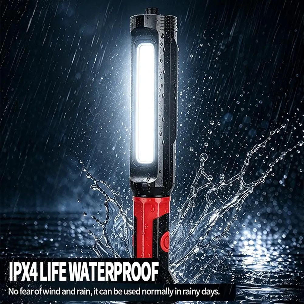 Rotatable COB LED Work Light Magnetic Base USB Rechargeable Inspection Flashlight 360 Degree Swivel For Car Repair Garage
