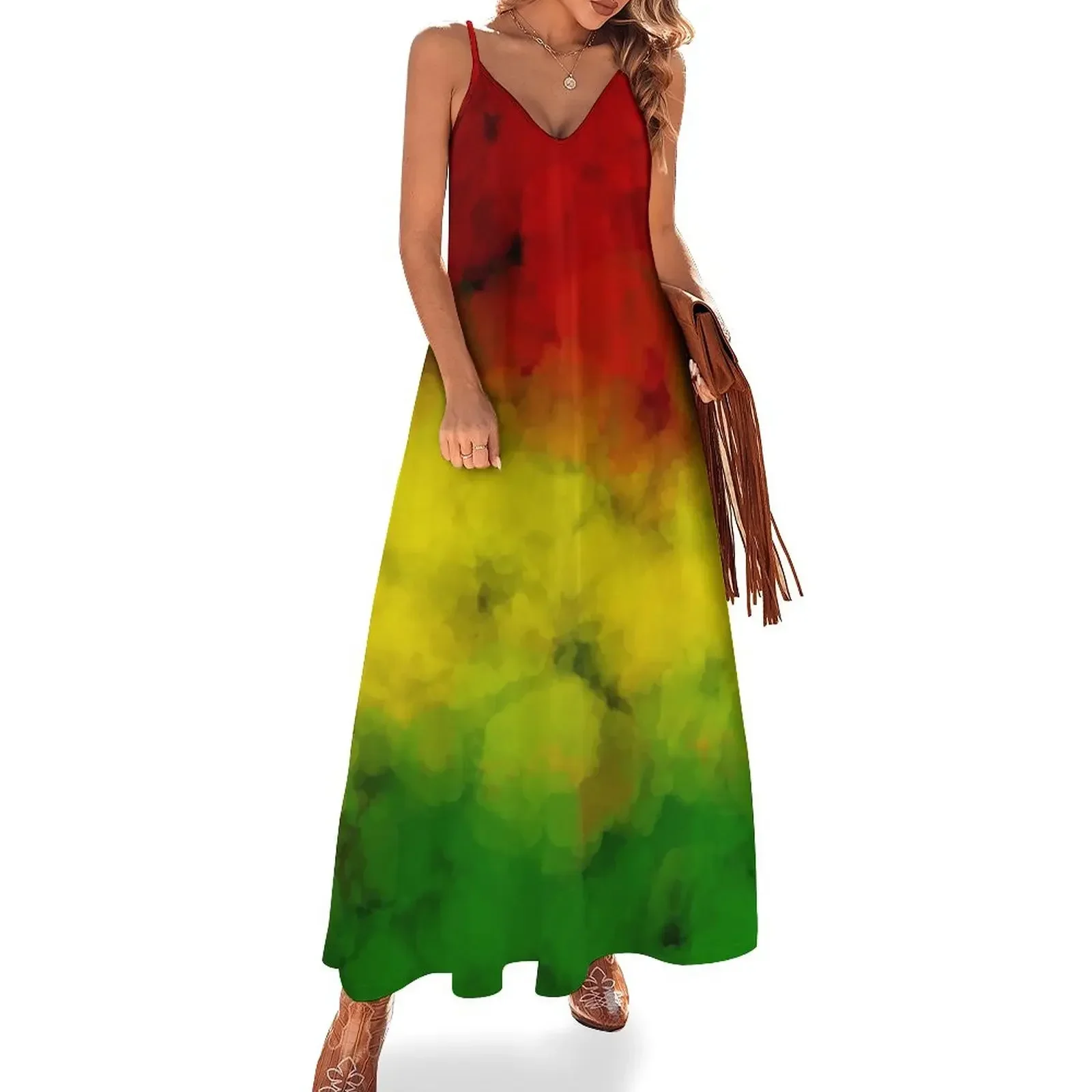 

Rasta Watercolor Sleeveless Dress prom dress Dress women