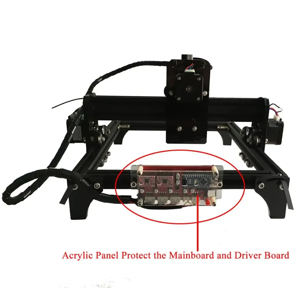 آلة نقش بالليزر ثلاثية الأبعاد صغيرة ، طابعة ذاتية الصنع ، جلد خشب الأكريليك ، 15 واط