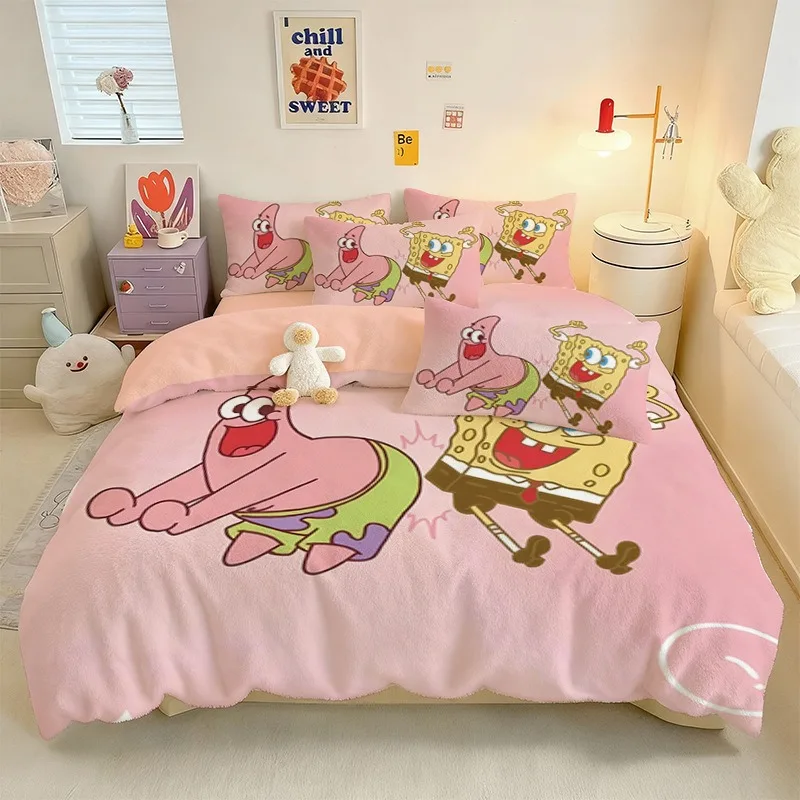 

Sunny Yellow Polka Dot Bedding Set, Playful cartoon Character Duvet Cover and pillowcase, Cheerful and Lively Home Decor.
