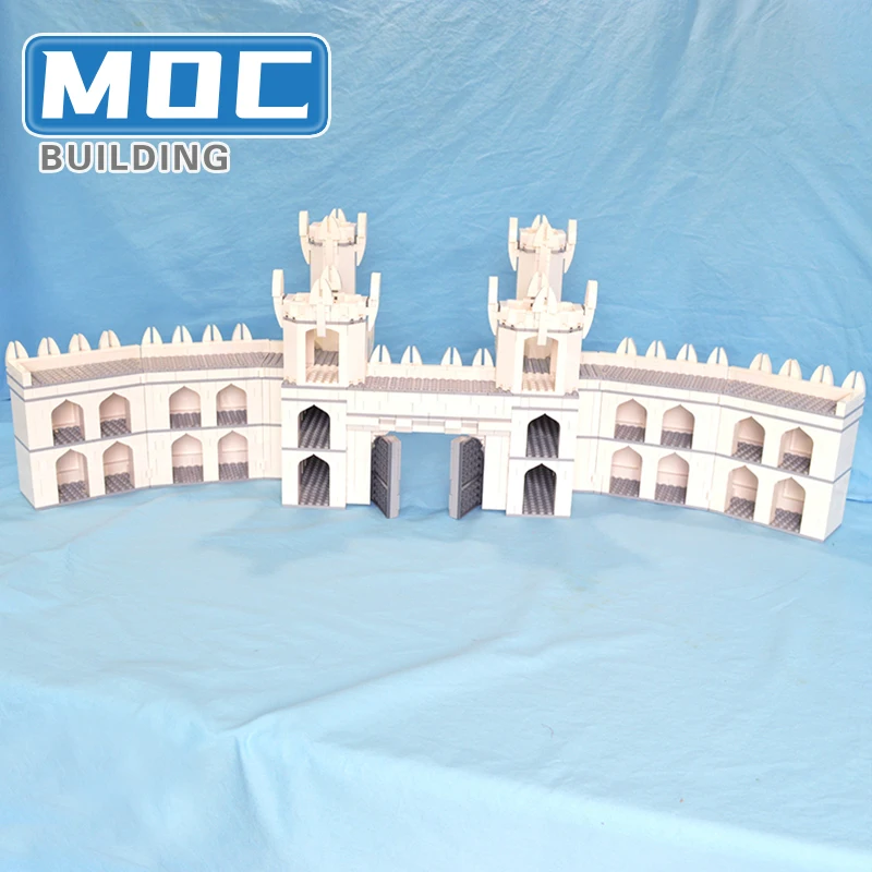 Le Pareti di Minas-Tirith MOC Building Blocks Bianco Città Castello Architettura Modello di Scena Set Mattoni Fai da Te Assemblaggio Giocattolo Regali di Natale