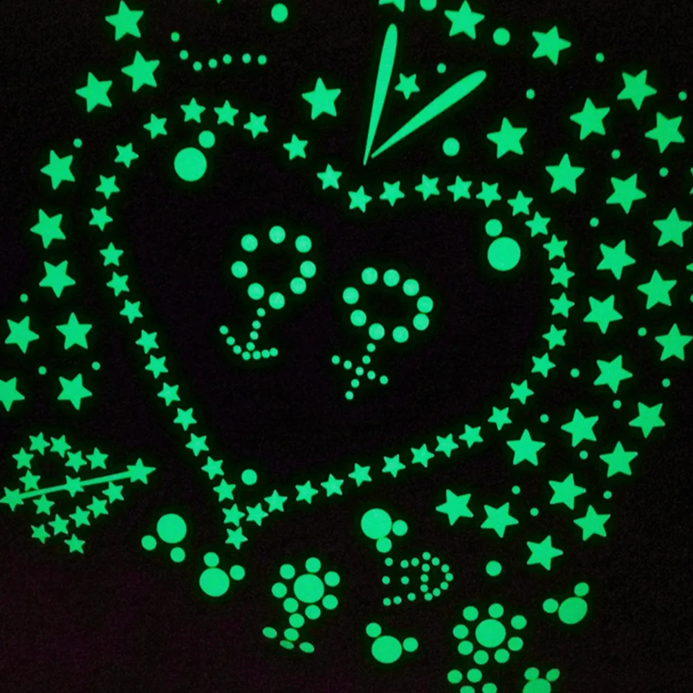 

637Pcs Star Moon Luminous Wall Stickers PVC Safe Durable Decorative Set Romantic Nightlight for Kids Bedroom Room