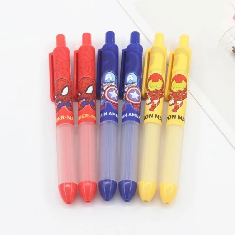 Wunder Spiderman Iron Man Kapitän Amerika Cartoon Presse Gel Stift coole Jungen große Kapazität schnell trocknende Schwarz wasser Stift Briefpapier