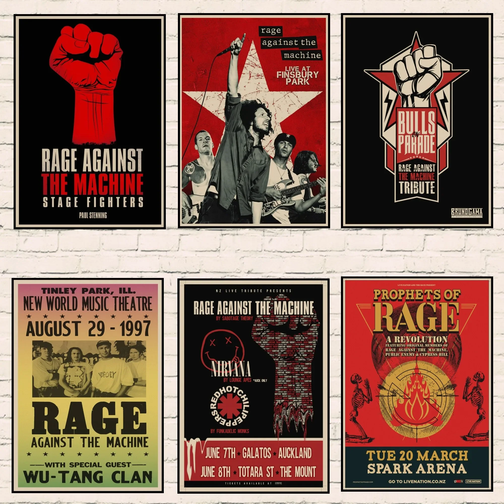 Rage Against The Machine Rap-Metal Home Furnishing Decoration Kraft Acid Rock Music Poster Drawing Core Wall Sticker Home Decora