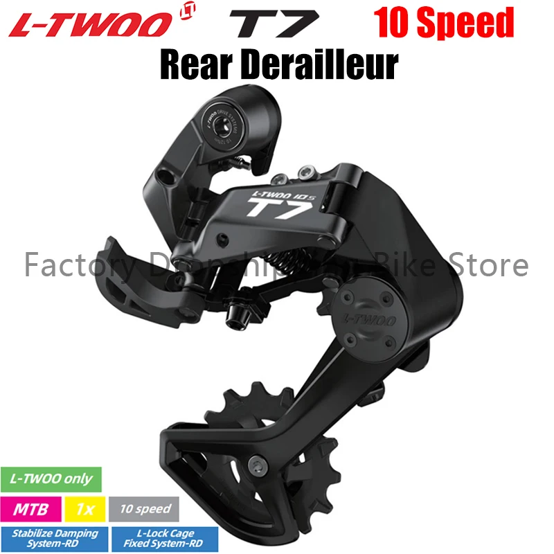 LTWOO T7 MTB Bike 1x10 Speed Kits L-Lock Cage Fixed Stabilize Damping Rear Derailleur SUNSHINE Cassette X10 Chains