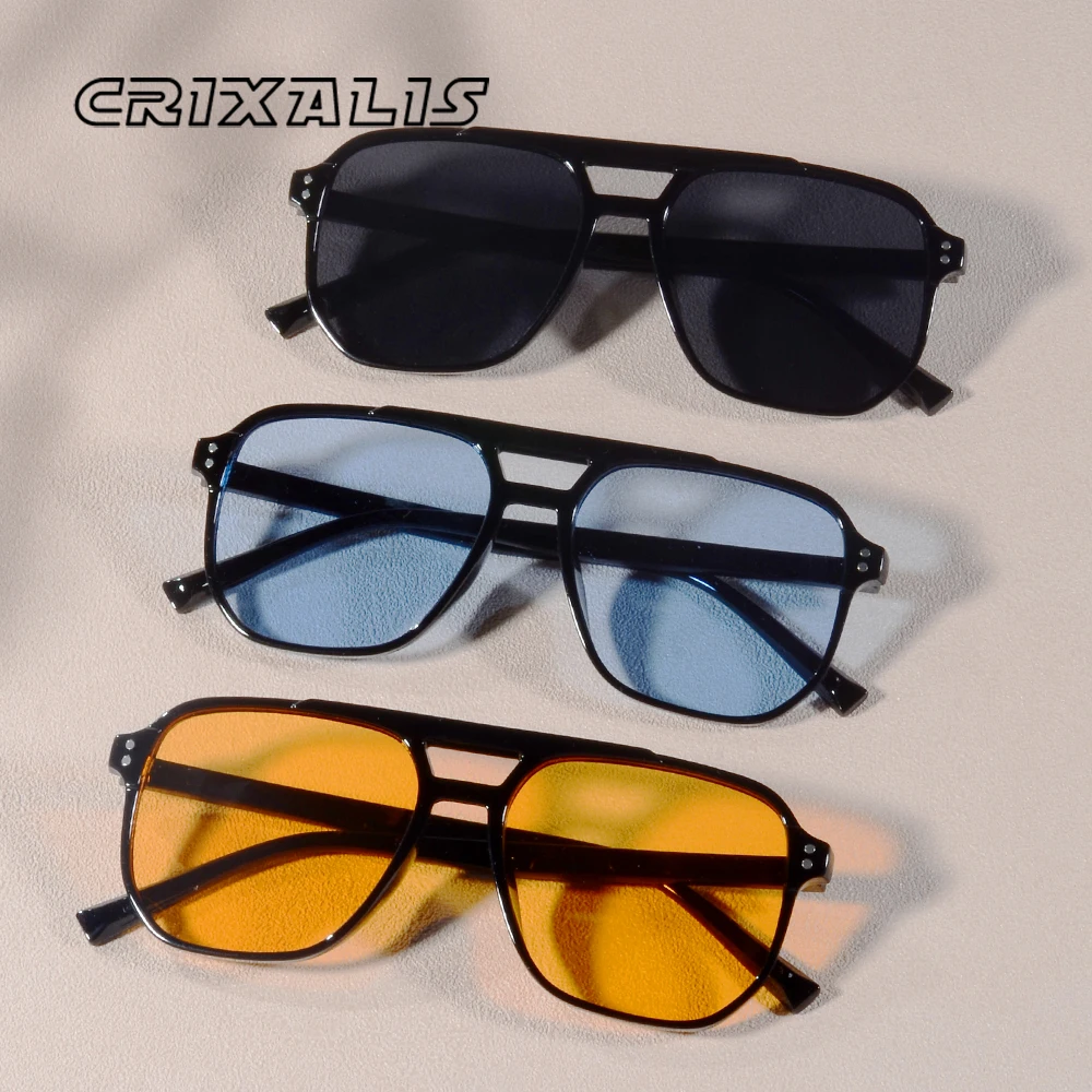 CRIXALIS Vintage Herren Damen Große Sonnenbrillen Quadratische Designer-Unisex-Sonnenbrillen UV400