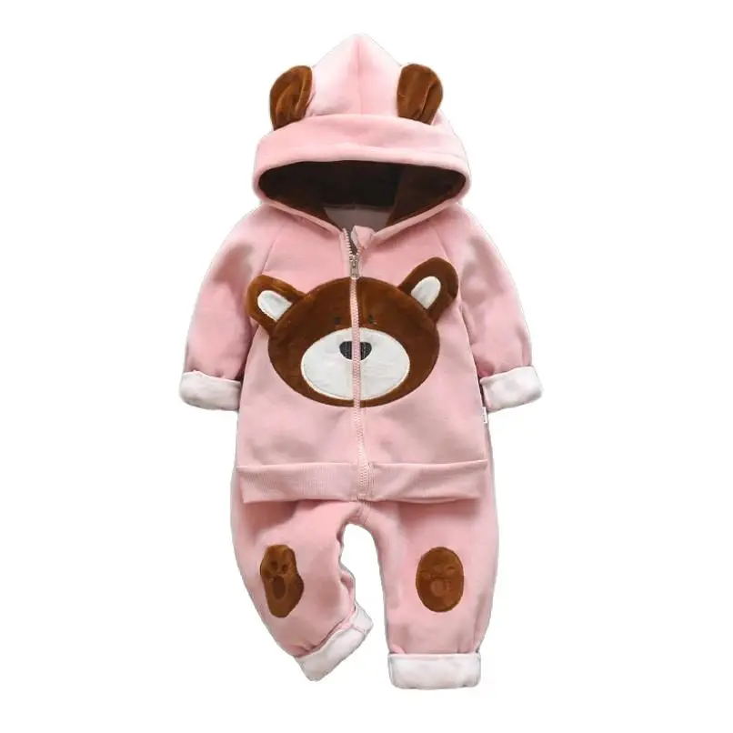 2023 New pattern Autumn and winter Baby Girls Clothes Set printing fashion Hoodied Suit Children Cardigan Keep warm Suit 0-5Y