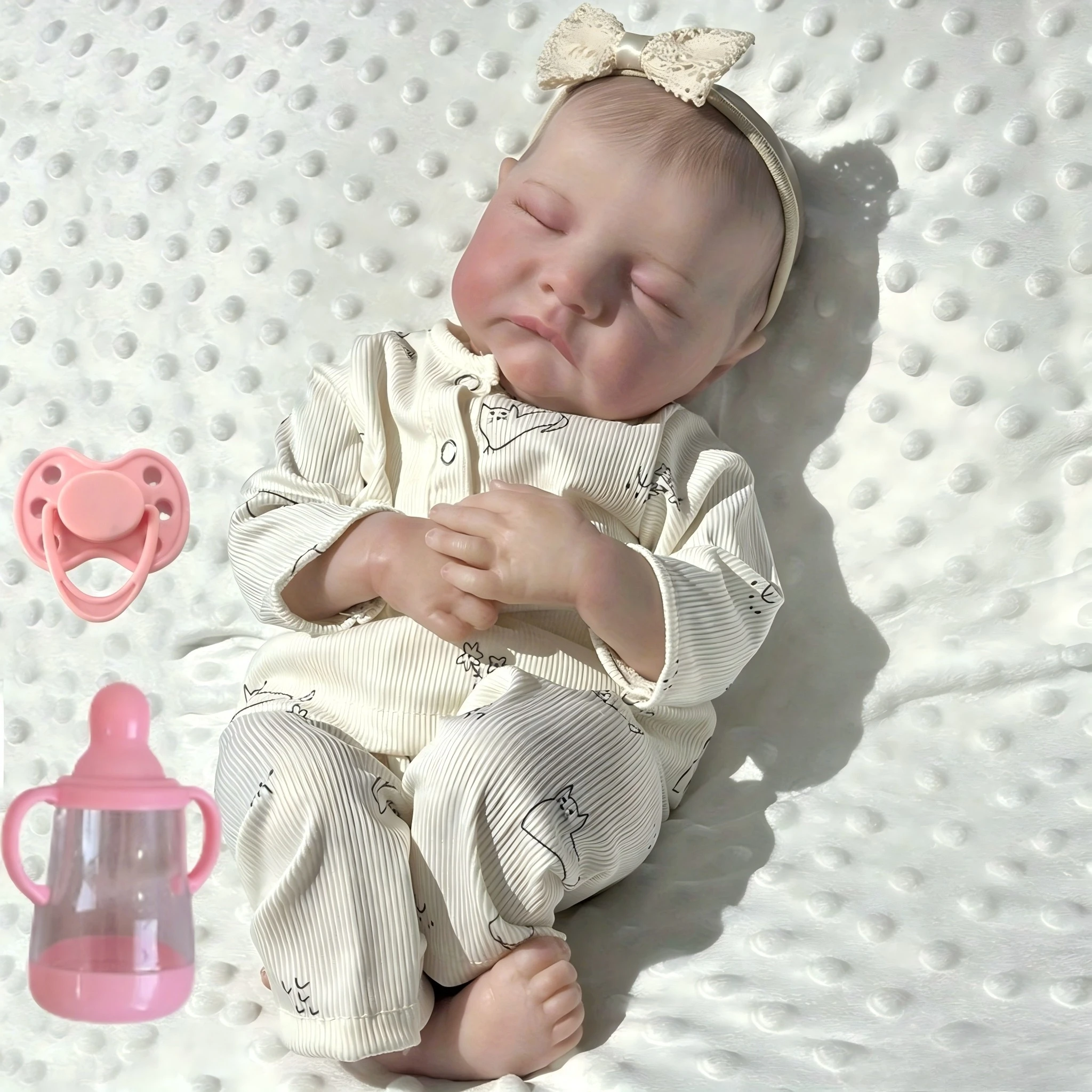 aonpeng-45cm-18インチ-眠っているリボーンドール、ビニール製の手足と布製の体、3d静脈入り肌、ドレスアップおもちゃ、子供の誕生日プレゼント