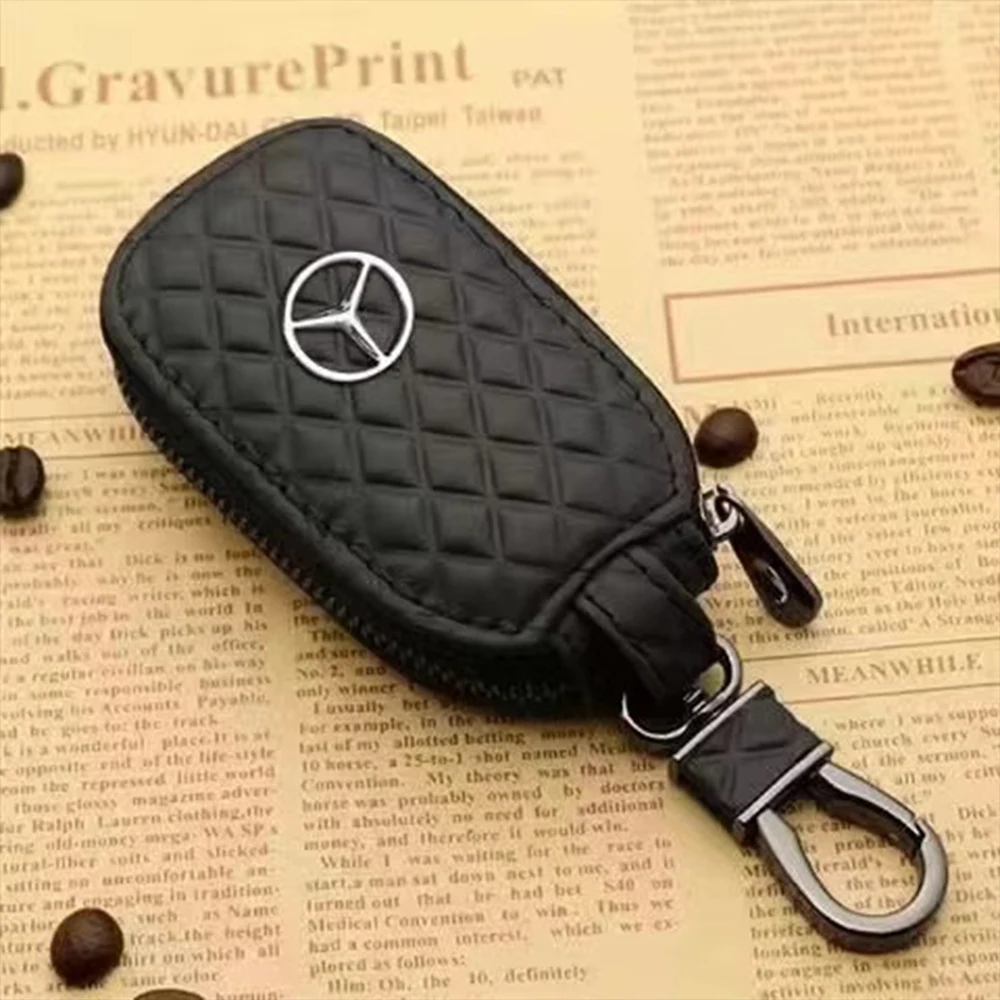 Leather Car Key Case Cover Bag For Mercedes Benz AMG A C E S G Class GLC CLE CLA GLB GLS GLA W177 W205 W213 W222 X167 S400