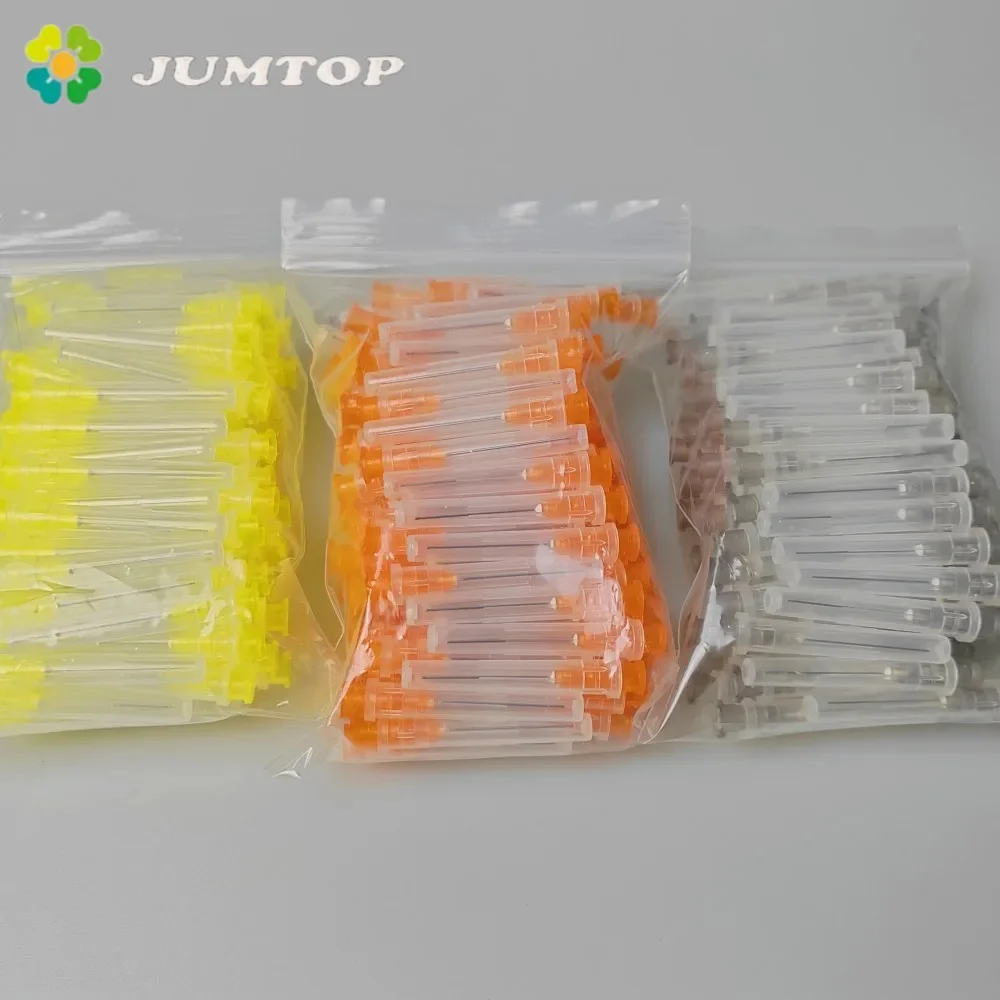 JUMTOP 100Pcs Dental Endo Irrigation Needle Tip Syringe 0.3/0.4/0.5mm Root Canal Lateral Rinsing Needles Single Side Opening