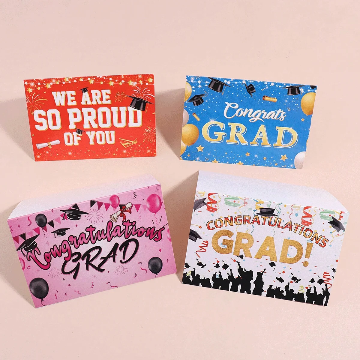 

6pc Graduation Cards with Envelopes Set, Blessings, Suitable for Graduation Party Celebrations, Graduation Messages for Friends