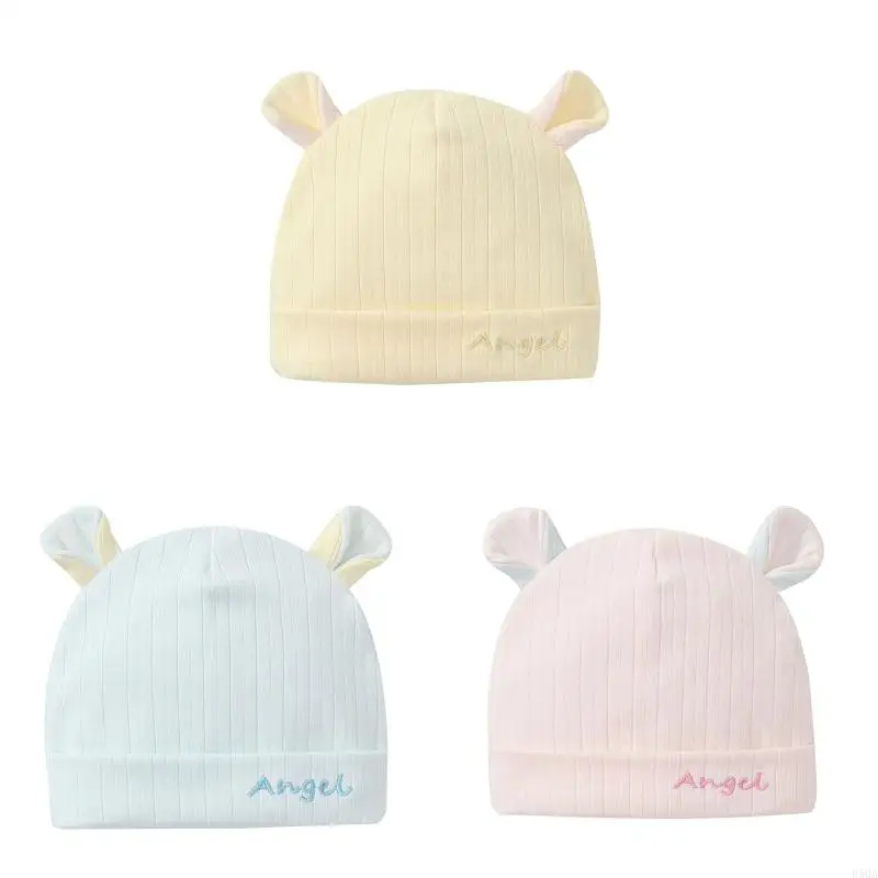 

D5QA Newborn Soft Baby Hat Bear Ears 0-6 Months Hats for Baby Girls Boy Toddler