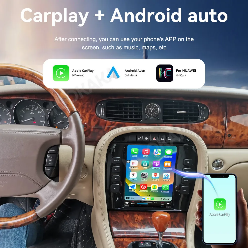 For Jaguar XJ XJL 2004 - 2008 Car Radio Multimedia Player Wireless Carplay Android Auto Autoradio Stereo GPS Navi Head Unit WiFi view 3