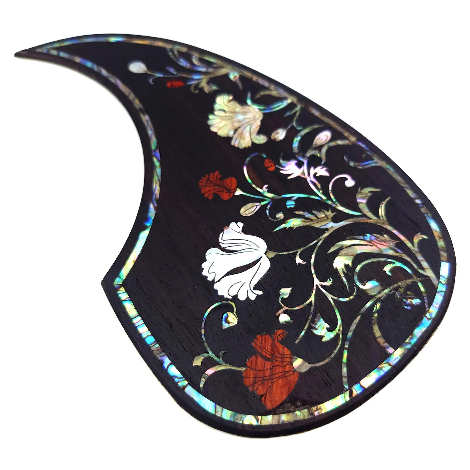 جيتار صوتي بيكجوارد من الخشب الصلب مرصع بزهرة أذن البحر للجيتار من النوع D #1