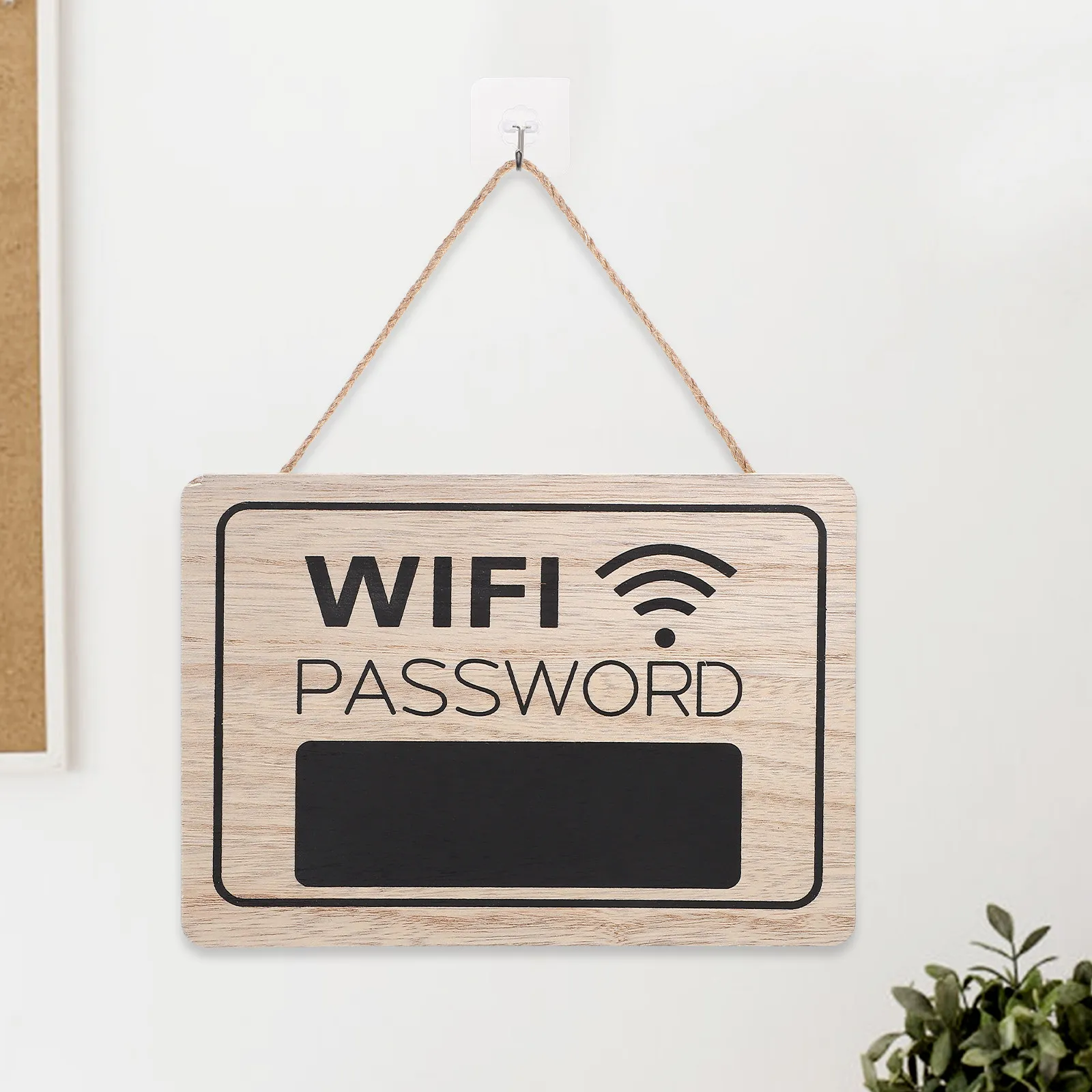 Personalized Wooden WiFi Sign Door Wall Plaque Functional Stylish Home Decor WiFi Password Board Natural Wood Hanging Sign