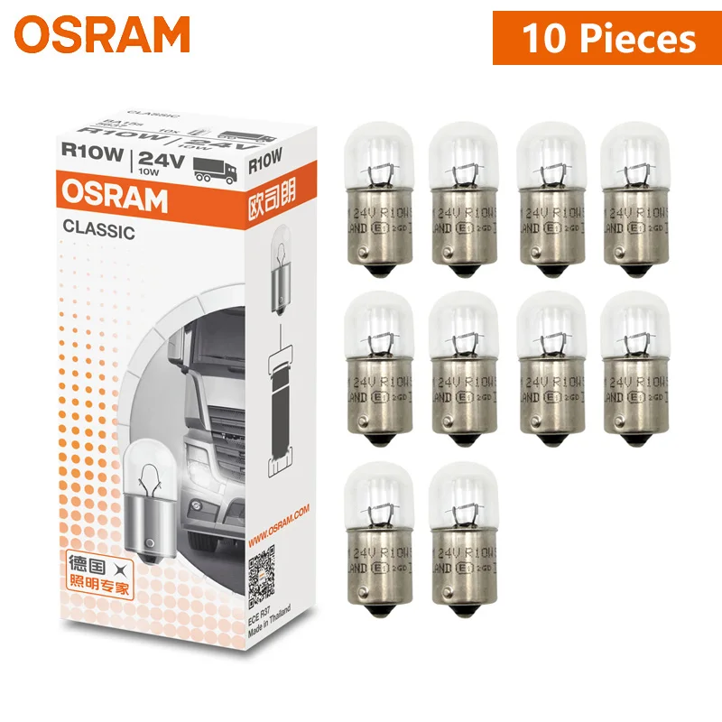 OSRAM R10W 24V 10W Truck Standard Parking Light Original Position Lamps OEM Auto Turn Signal Bulbs BA15s 5637 Wholesale (10pcs)