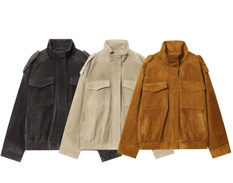 

New Autumn/Winter Fashion Casual Long Sleeve Turtleneck Zipper Pockets Solid Color Slim Fit Jacket,3 Colors