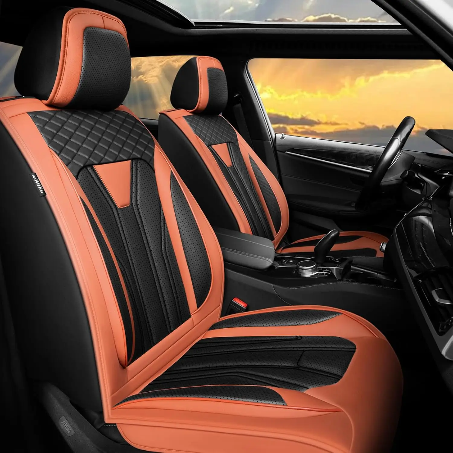 

Fit Frontier Car Seat Covers Premium Leather for Nissan Frontier 2009-2024 2025. Waterproof， Breathable, Scratch-Resistant & All