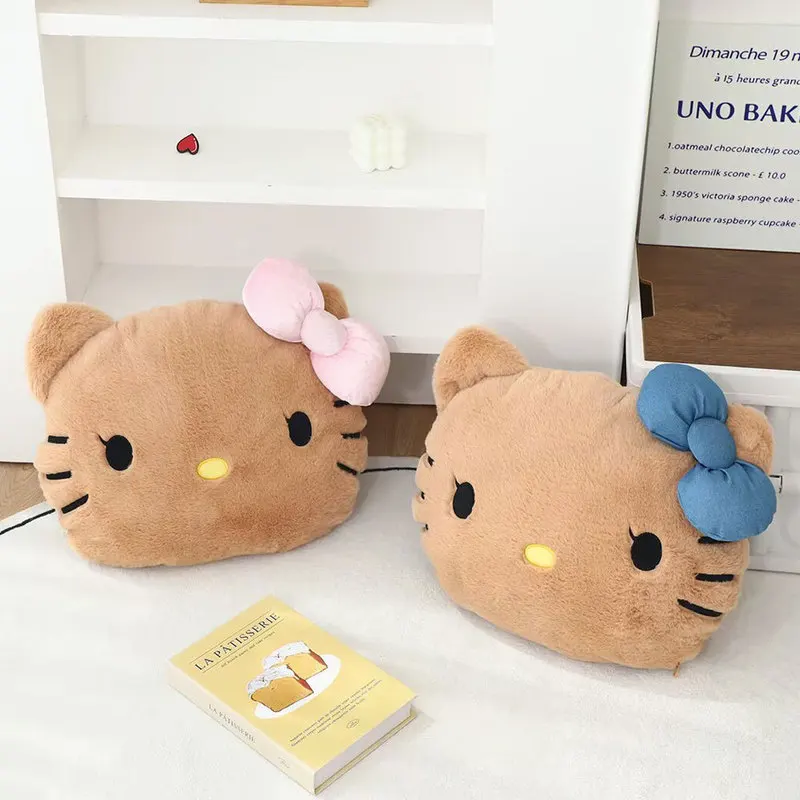 

Cute Bow Tie Hello Kitty 2-In-1 Flannel Warm Fragrance Blanket Sofa Pillow Cushion Nap Blanket Air Conditioning Blanket Gift