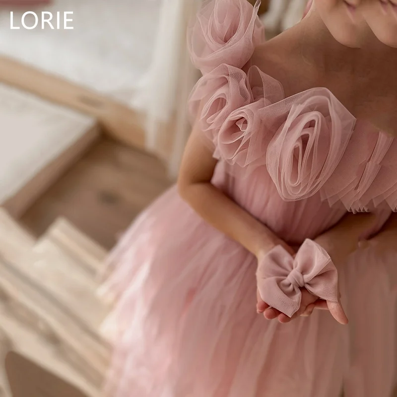 

LORIE A-line Pink Cute Girl Dress Flower Applique Baby Girl Dresses Spaghetti Strap Birthday Present Customized 2025 Gift