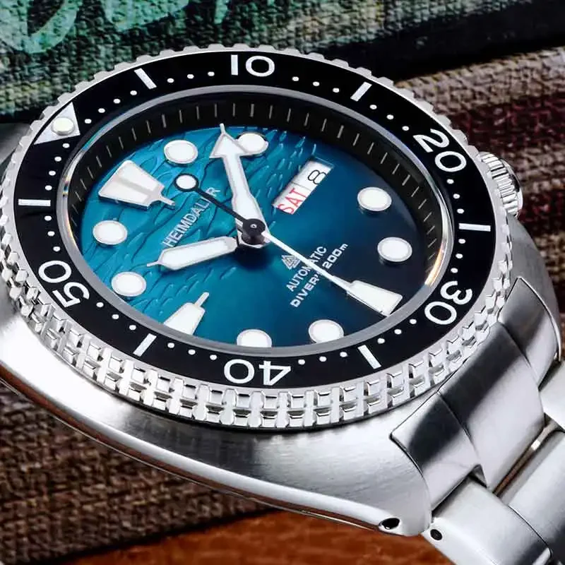 Heimdallr New 200M Dive Watch NH36 Automatic Mechanical Sapphire Glass BGW-9 Super Luminous Waterproof 316L Steel 45mm Men Watch