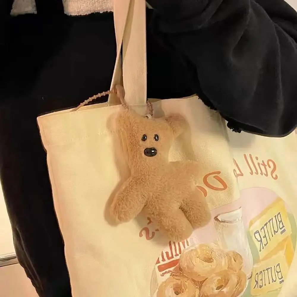 1PC Cute Teddy Bear Doll Pendant Cartoon Squeak Key Chain Decorations Bag Charm Couple Gift