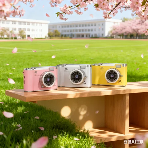 Câmera digital 8X Zoom digital Gravador de vídeo vintage 180 °   Câmera de fotografia digital compacta com tela flip para crianças iniciantes