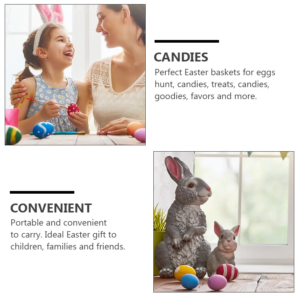 

1Set Easter Baskets Cute Portable Storage for Egg Hunt Candies Treats DIY Gift Set Festival Decorations Party Favors