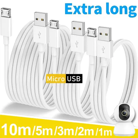 1m/2m/3m/5m/10m Extra Long Micro Usb Fast Charging Cable for Samsung Xiaomi Android Phones Camera Monitor Power Bank Data Cord