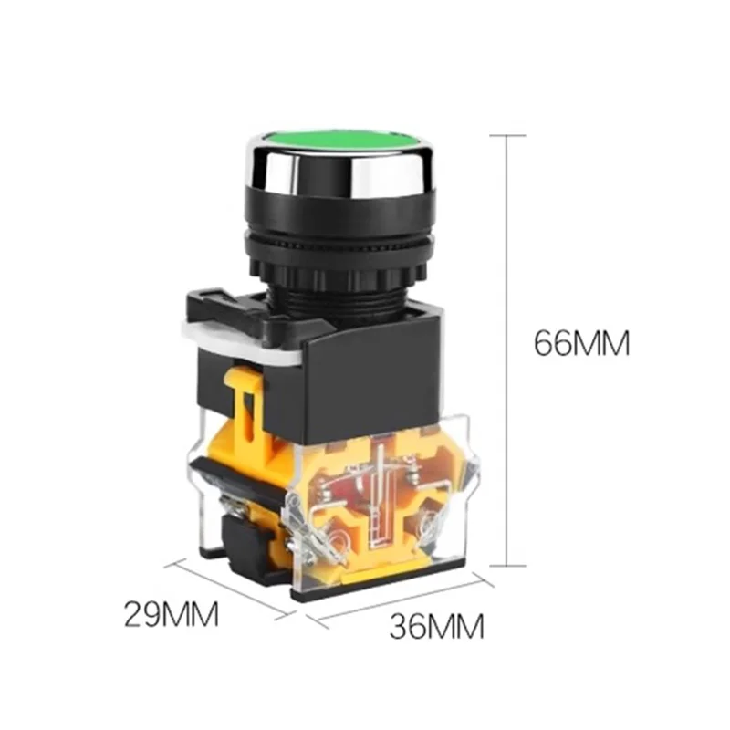 22mm la38 runder selbstsicher nder Reset-Netzschalter 1no/1nc Sofort schalter mit Licht 220V LED-Anzeige Selbst wiederherstellung