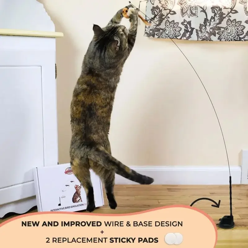 Whiskertons Interactive Bird Simulation Cat Toy Set | Realistic Bird Impression| Interactive Cat Toy