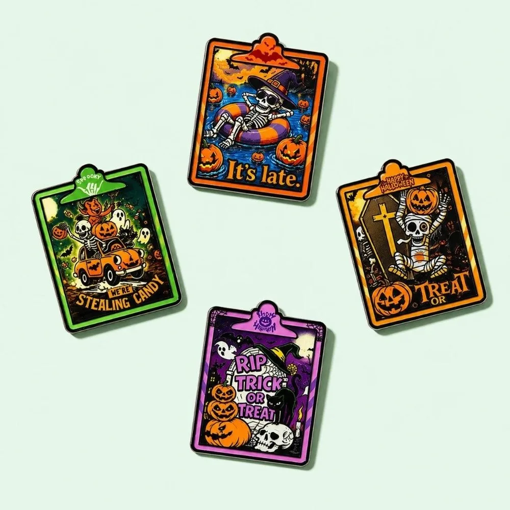 Trendy Backpack Accessory Halloween Badges Creative Zinc Alloy Skullhead Pumpkin Broochs Terrifying Metal Badge Halloween Decor