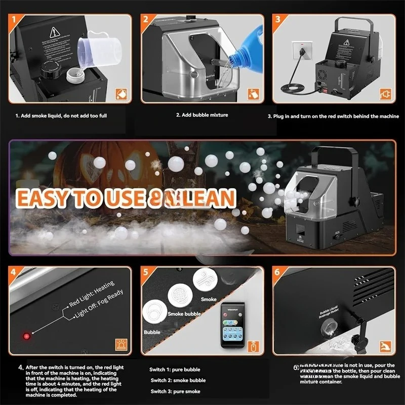 

Vertical Smoke Bubble Machine Remote Controller for Stage Performance DJ Wedding Special Effect 2026