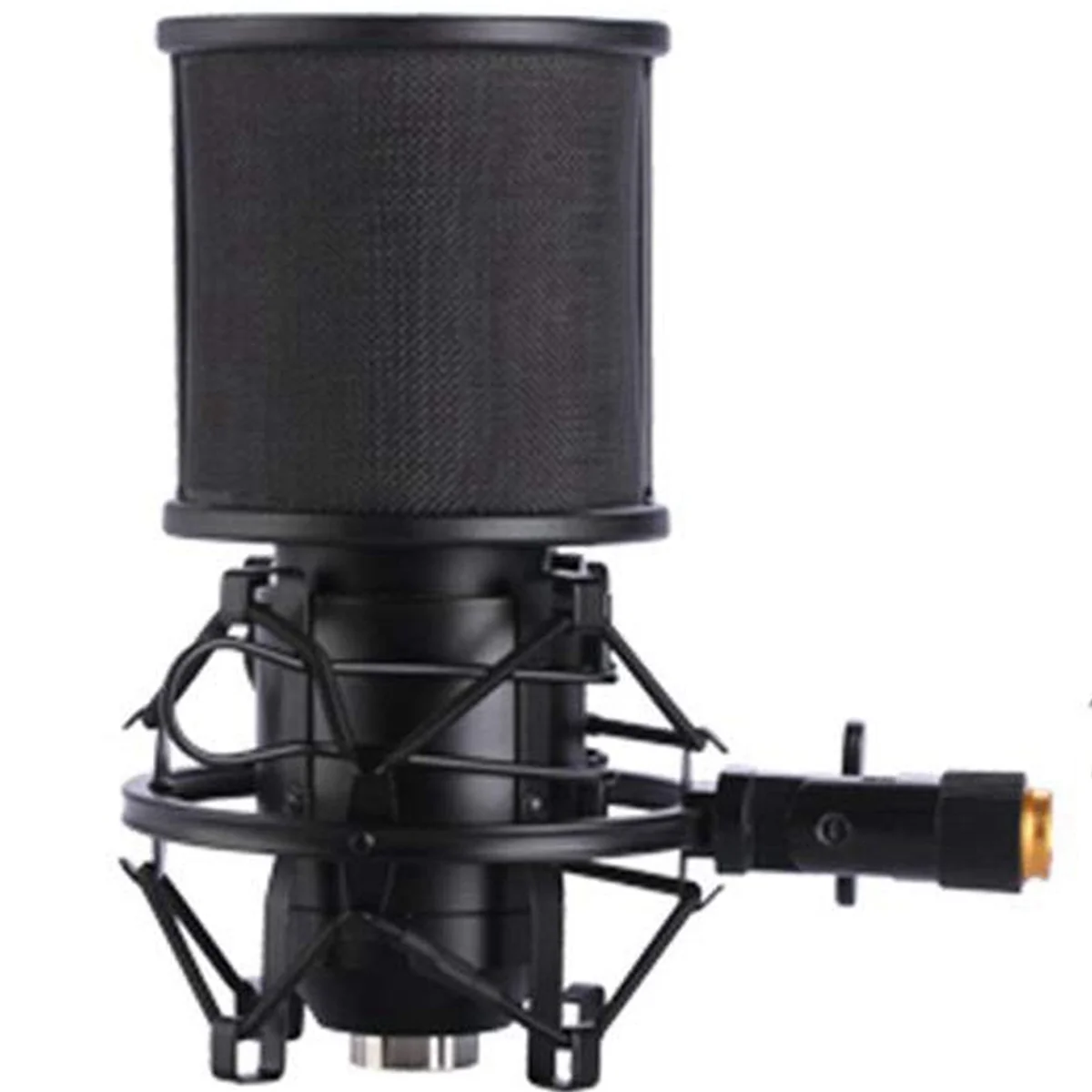 A72Z 3X Microphone Shock Mount with Microphone Filter Windscreen Suspension Shock Mount Holder Clip