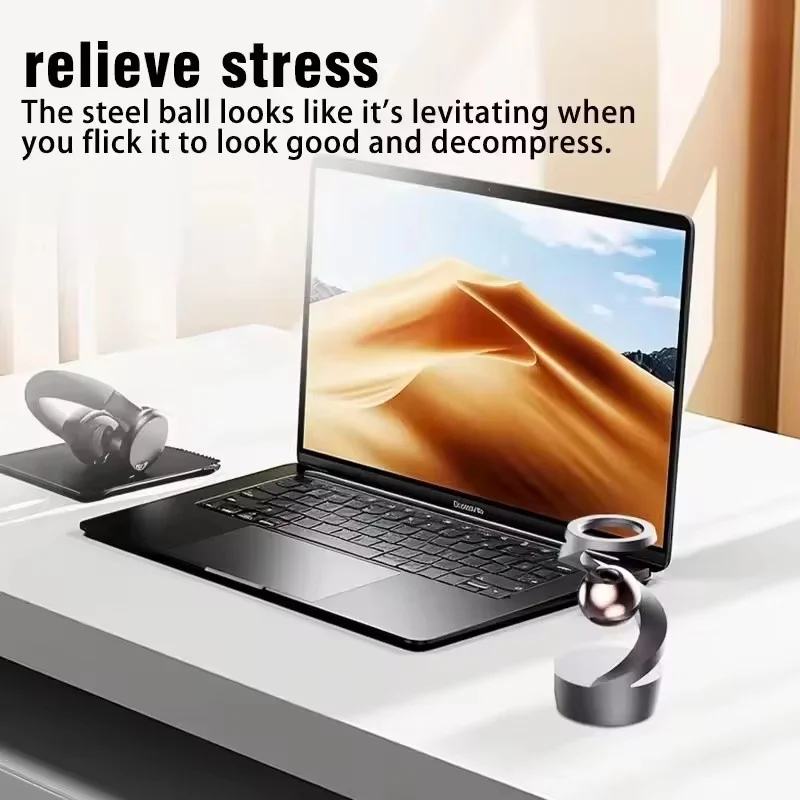 New Stress Relief Kinetic Sculpture Gravity Defying Kinetic Desk Toy Desktop Floating Gyroscope for Office Desk Decor for Adults - Image 5