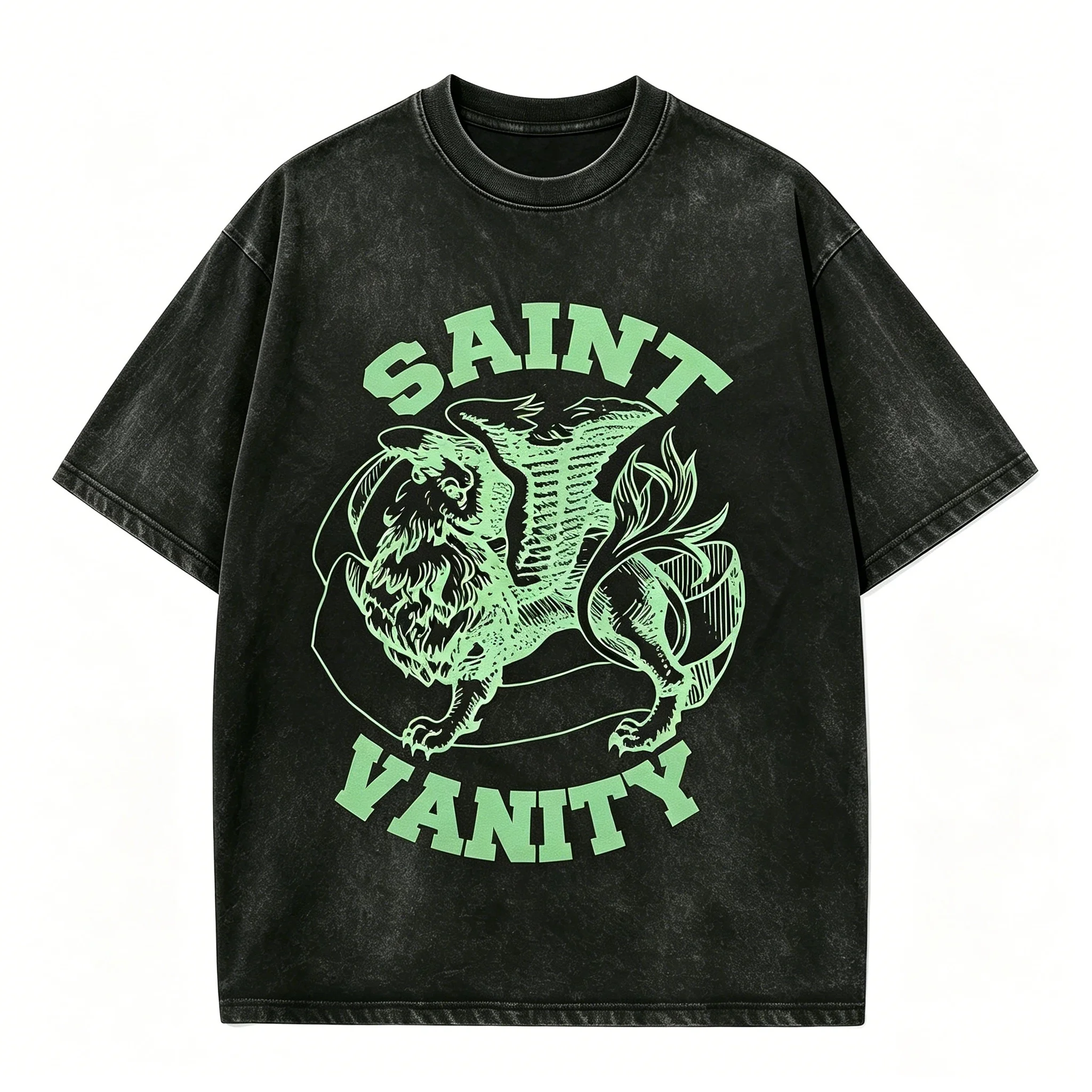 

Vintage Washed Loose Plus Size Saints & Sinners, IG-style Letter Print, Multiple Colors Available, Wholesale Supported