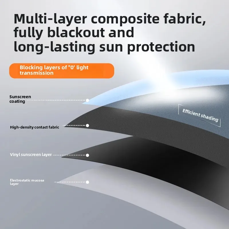 غطاء ظل من الشمس مكون من 4 طبقات لنافذة السيارة الجانبية ستائر كهرباء خفيفة للغاية للحماية من الشمس للطفل مانع للأشعة فوق البنفسجية 99.9% #4