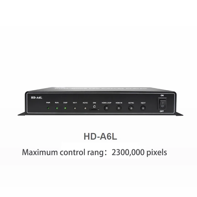 Huidu-Full-Color Video LED Display Player Box, HD-A3L, HD-A4L, HD-A5L, HD-A6L, Dual-Mode, Suporta saída de áudio