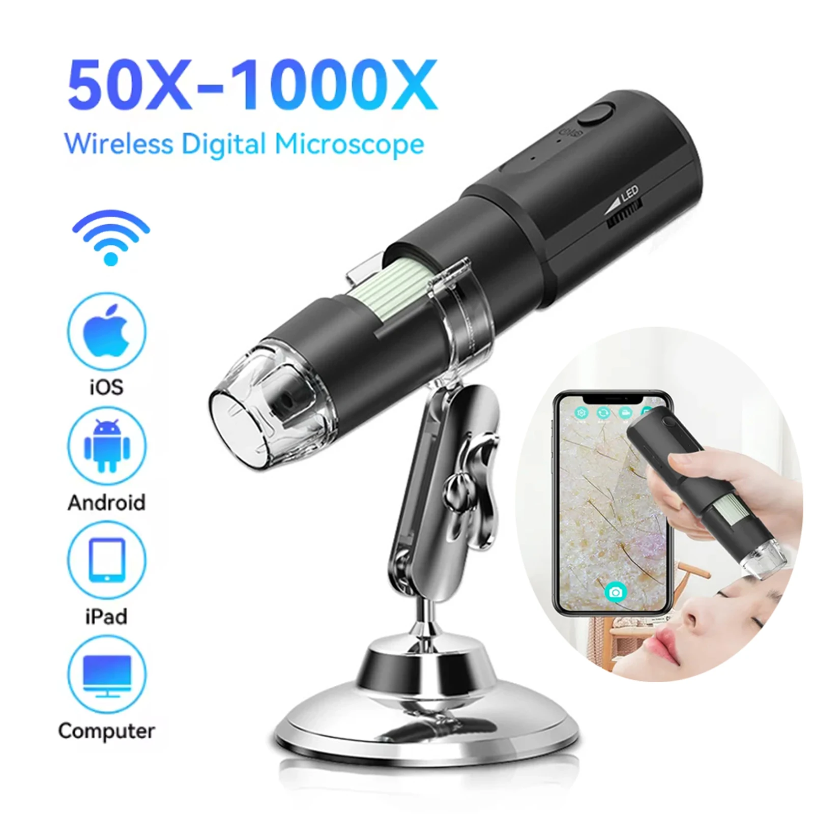 Professional USB Dermatoscope Skin Analyzer Machine Aesthetic Equipment Microscope For Soldering Facial Analyzer Scalp Diagnosti