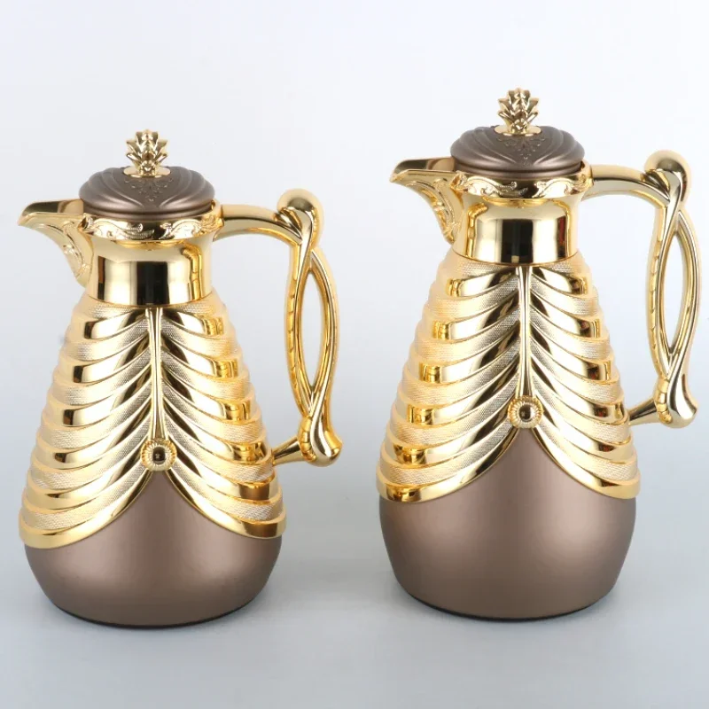 2023  Luxury Arabic Style 1000ml Thermos Flask Vacuum Coffee Pot  KEEP Drinking Hot 24 Hours