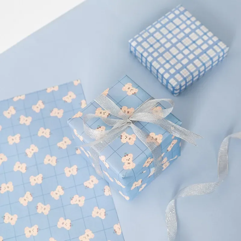 6Pcs Cute Cartoon Gift Wrapping Paper Christmas Festival Gift Carton Packaging Material Paper lovely Girl DIY Decor Parcel Cover