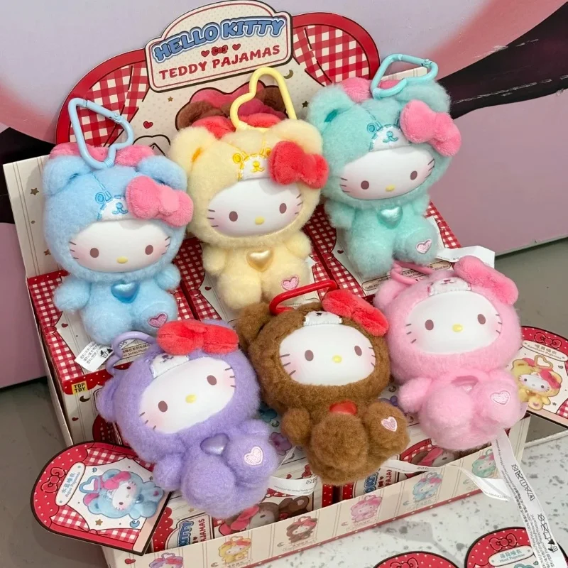 

Новый продукт Sanrio Hellokitty Teddy, одежда для сна, серия слепая коробка, кулон, плюшевая виниловая кукла, кулон, кукла, подарок на день рождения для девочек, игрушка