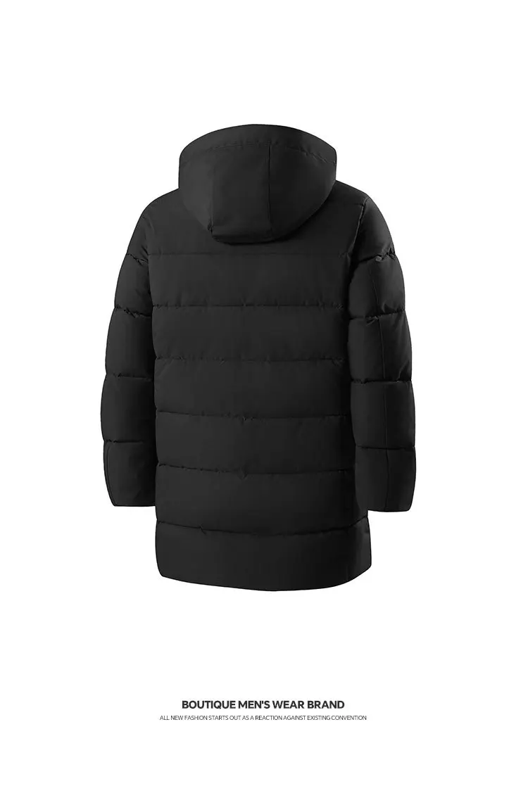 Winter 2026 New Fashion Men Solid Color Long Sleeve Zipper Casual Trendy Simple Daily Basic Hooded Parkas Male Top Clothing Coat