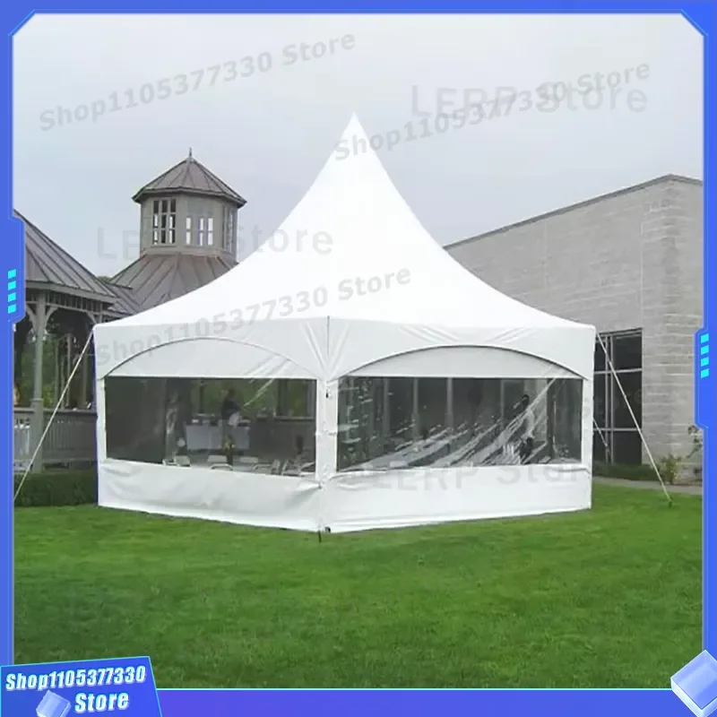 2026 Hot New Models Haotere B011 Outdoor Party Gazebo Pagoda Tent Aluminium Frame Double Layer Triangle Shape 7-12 Person