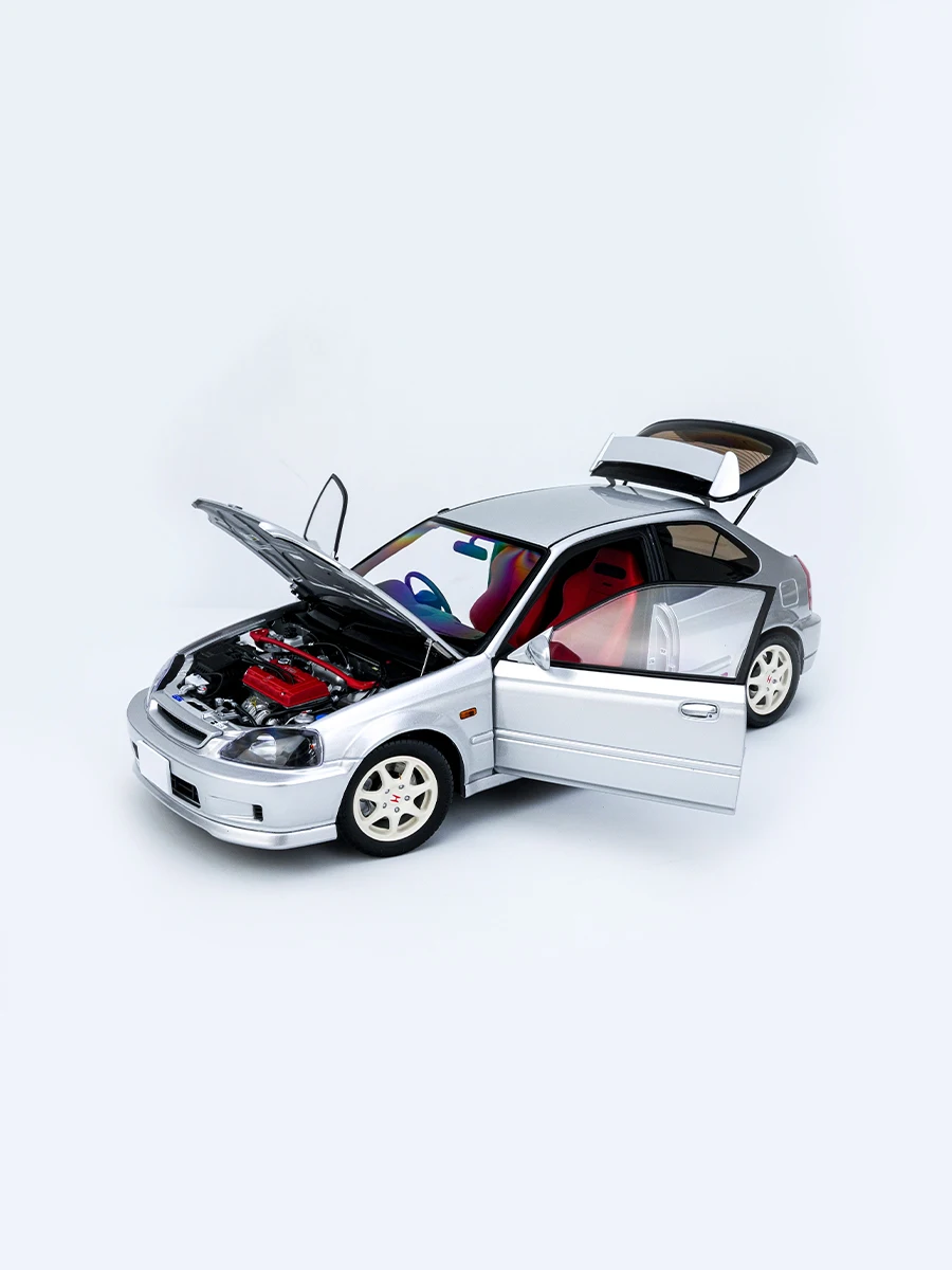 MH 1:18 Honda Civic Civic Type R EK9 MOTORHELIX Alloy Full Car Model Collection Home Decoration Miniature Gift