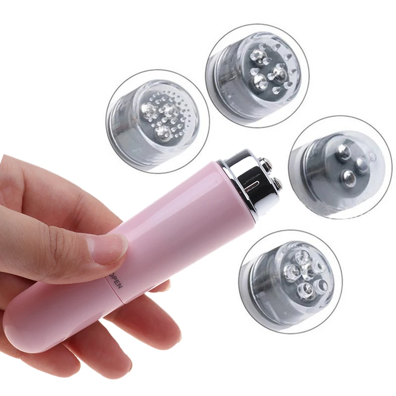 Face Massage Stick 4 Heads Mini Massage Device Pen Electric Eye Massager Type Eye Care Facials Vibration Thin Skin Care Tool